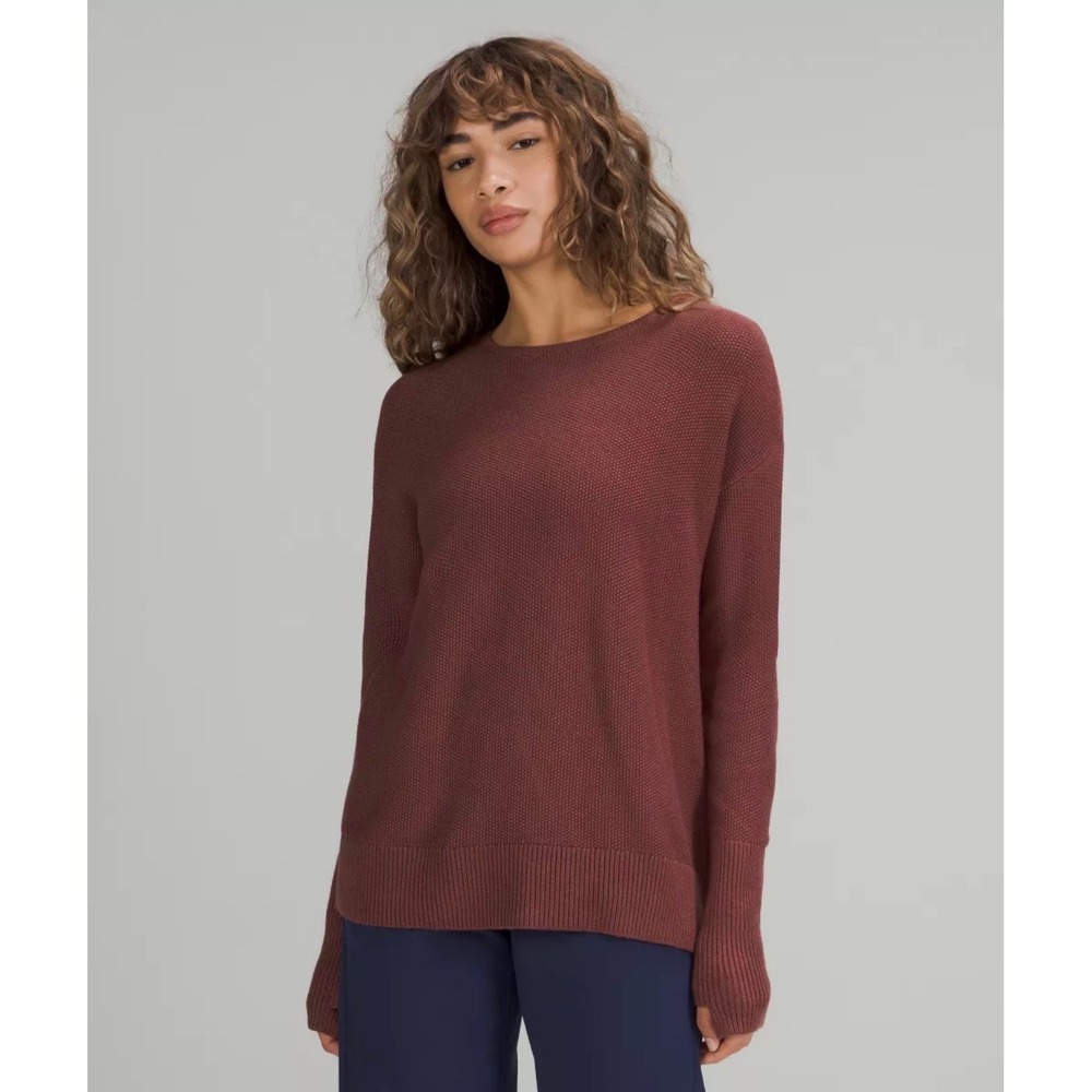 Lululemon Cashlu Crossover Back Sweater Smoky Red Women Size M/L